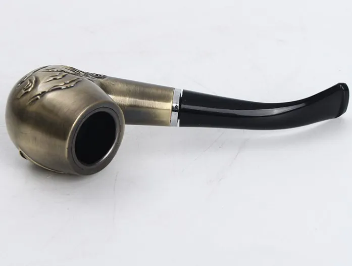 bronze and red copper color dry herb tobacco smoking pipe