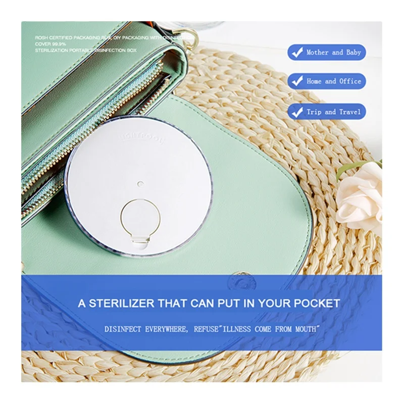 
Электронная круглая маленькая карманная ультрафиолетовая светодиодная мини-лампа 10 см 6 в 1,8 МВт UVC 