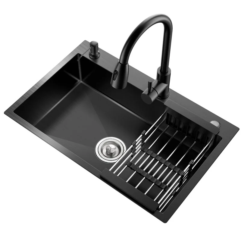 304 stainless steel countertop installation single bowl black kitchen sink