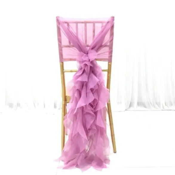 Wholesale  chiffon organza wedding chair sash chair cover decorations