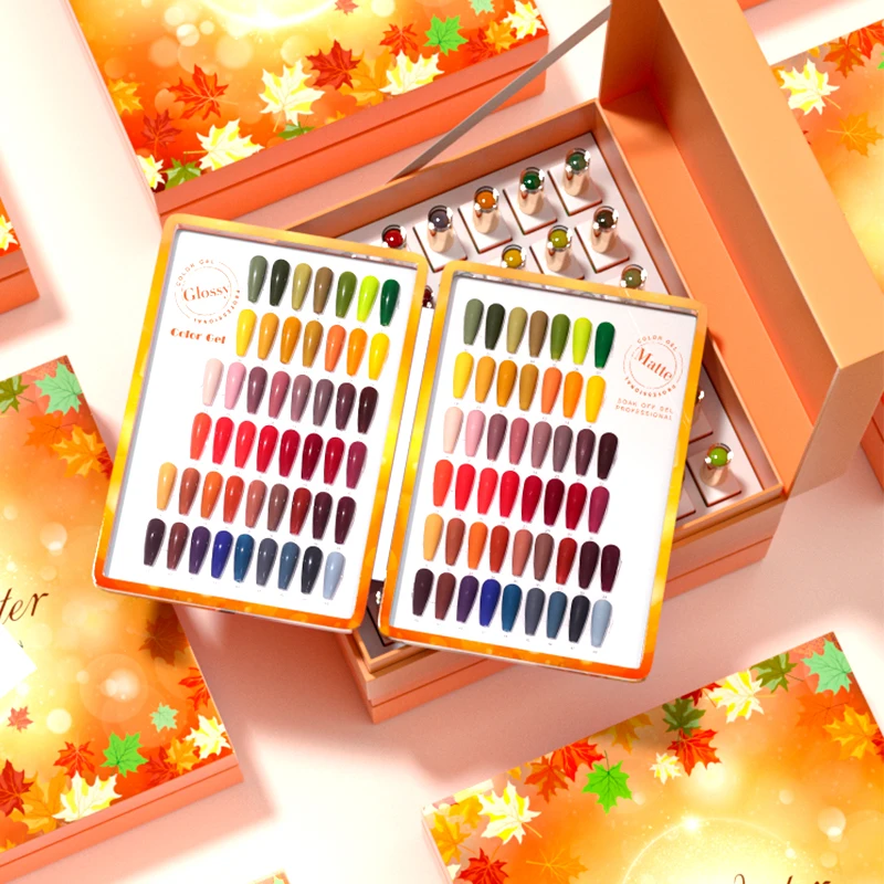 JTING Newest Arrival Fall Winter Season Nail Gel Polish Collection 48colors Set Box with Free Color Book OEM Free Samples Design