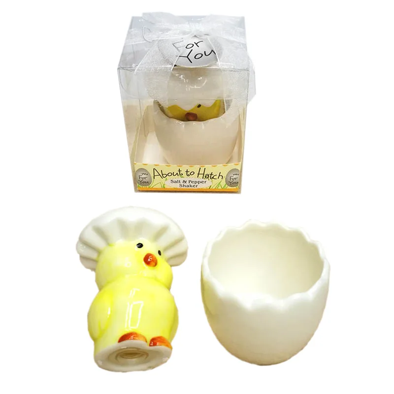 Ywbeyond About to Hatch Ceramic Chicken Salt and Pepper Shakers Baby shower favor Return Gift New Born Baby Party
