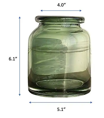 Hand-Blown and Handmade Light Green Flower and Filler Glass Vase