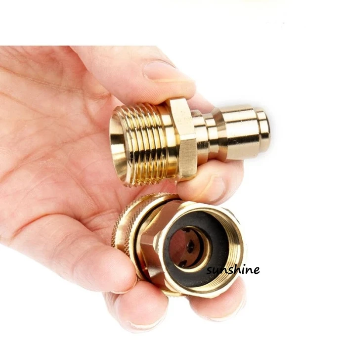 Brass 3/8 Inch Quick Release Connector With M22 Thread 15mm Pin Adapter For High Pressure Car  Washer Hose