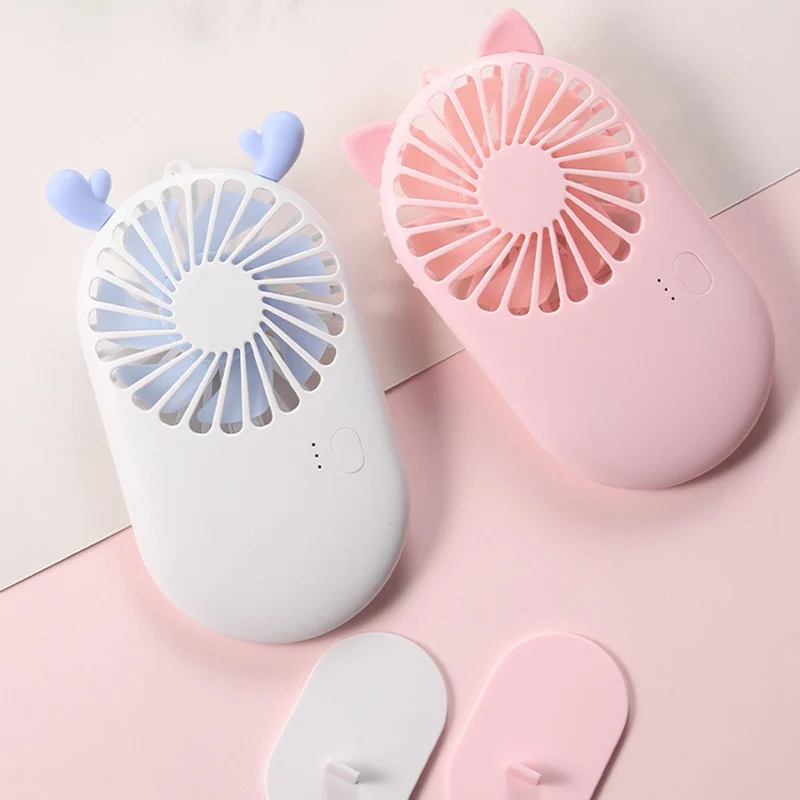 2023 portable cute cartoon rechargeable handheld air cooling USB mini hand fan
