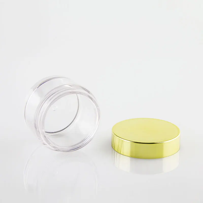 
cosmetic packaging clear amber white pet plastic cream jar with plastic lid 
