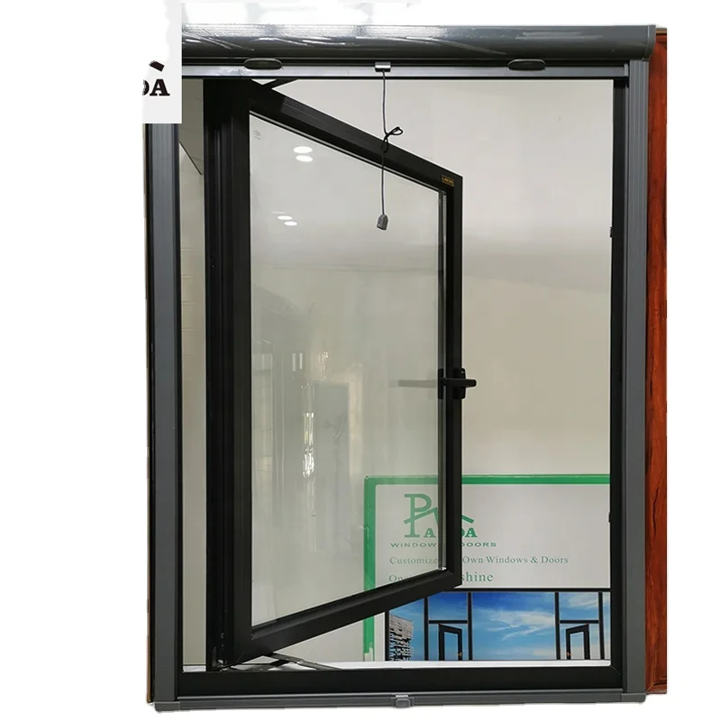 Aluminium frame clear tempered glass side hung windows 50 series for house villa public
