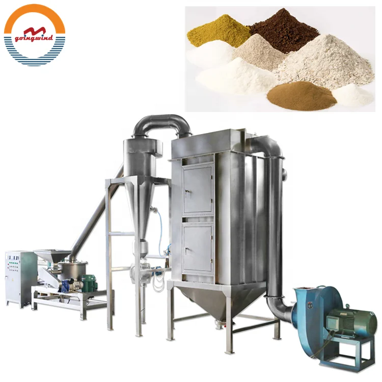 Automatic industrial fine powder grinding milling machine industry flour grinder hammer mill pulverizer cheap price for sale