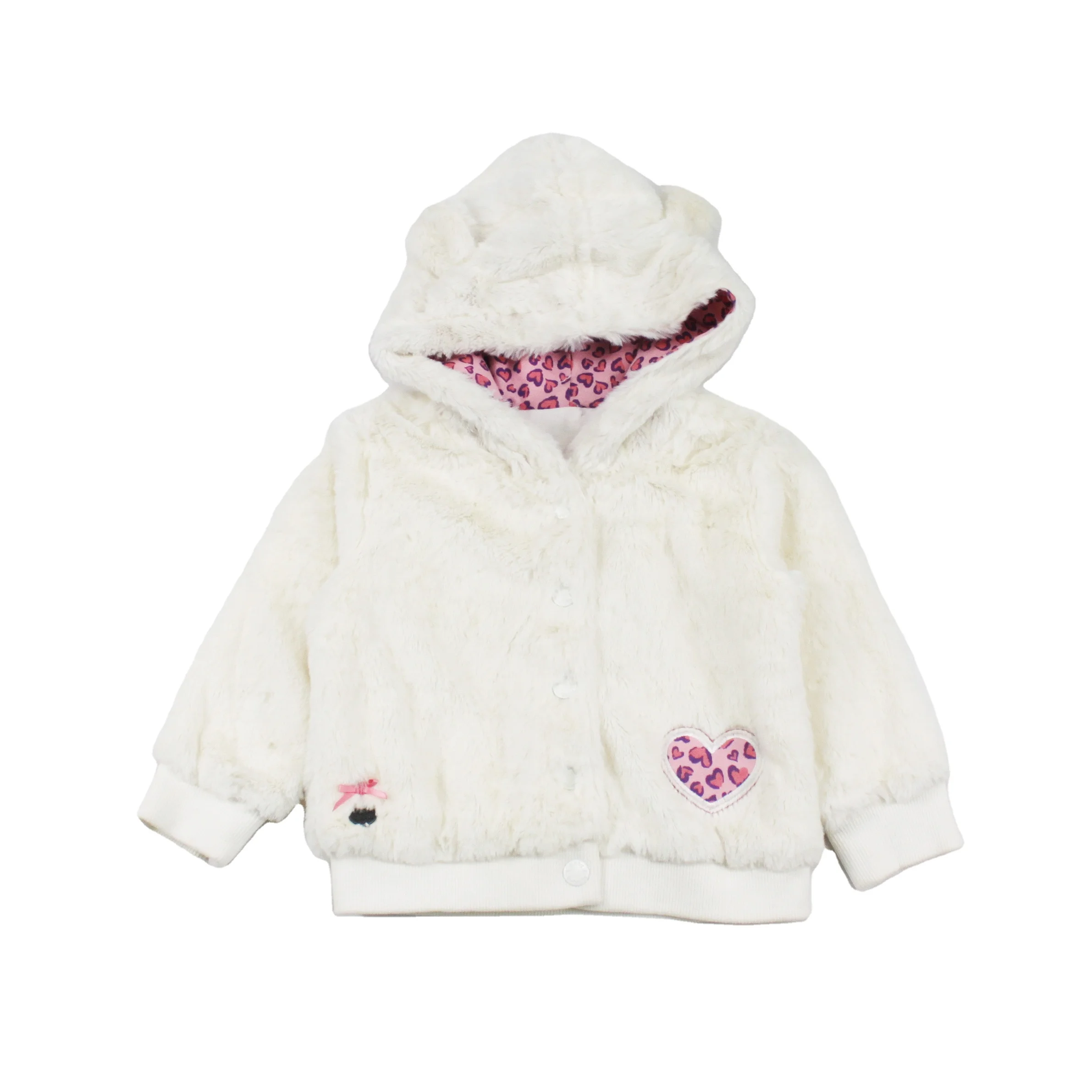 
Hot Sale High Quality White Shell 100% Polyester Casual Baby Jacket 
