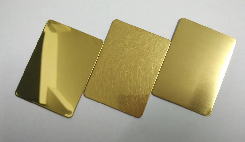 Yellow titanium gold stainless steel plate 201 304 stainless steel color plate 2B mirror panel wire drawing 8K
