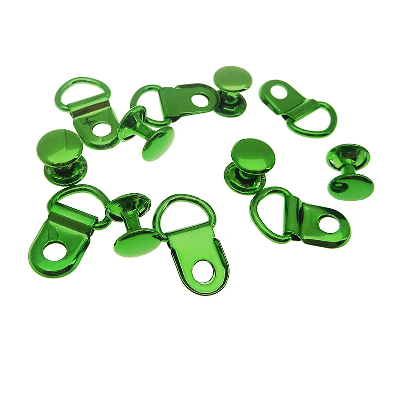 Bags Parts Accessories Green Metal D-Rings Shoes Picture Frame Straps Hangers Double Rivet Stud Boots