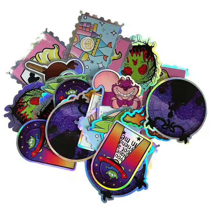 Custom Logo 3D Decorative Holographic Sticker Waterproof UV Printed Adhesive Vinyl and Plastic Glossy Surface Finish