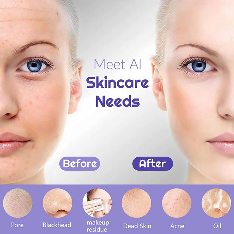 High-tech 5 Modes Electric Facial Cleansing Brush IPX7 Waterproof Rechargeable Exfoliating and Massaging Silicone Face Scrubber