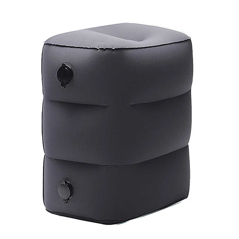 Adult Portable PVC flocking air inflatable travel car footrest for airplane