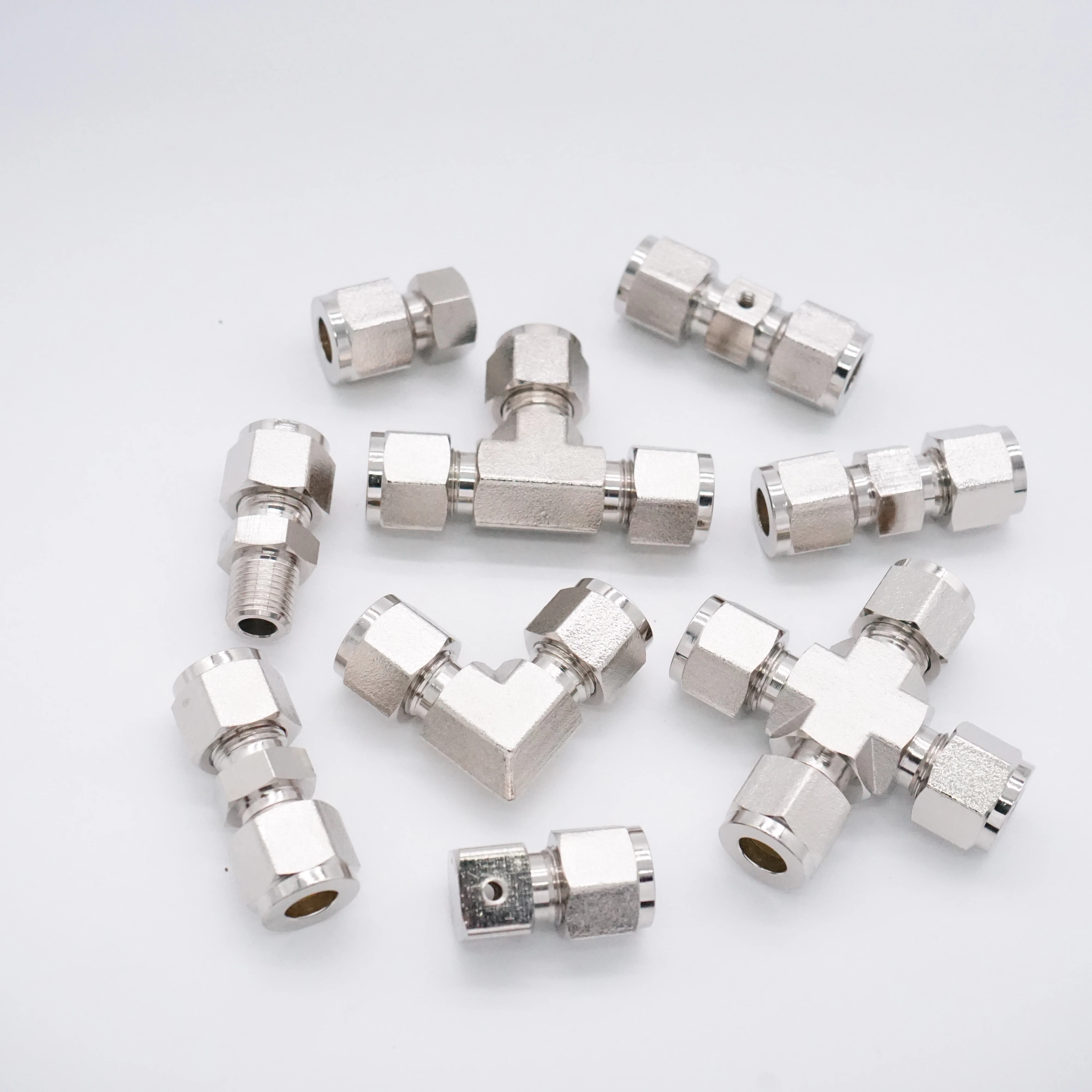 1/8 inch instrument double ferrule compression joint stainless steel pipe joint