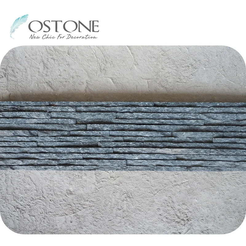 Black Quartz Flow Board Waterfall Stone/Natural Stone Exterior Wall Cladding