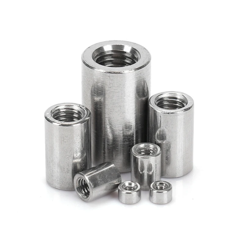 Wholesale Custom Stainless Steel M3-M12 Thickened Long Cylindrical Nut Round Coupling Nuts Extended round nut