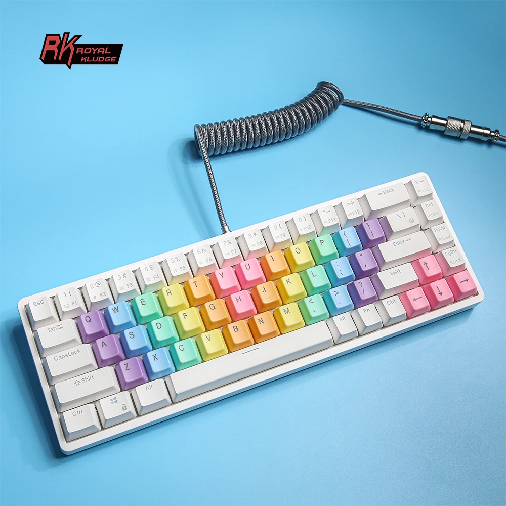 Royal Kludge RK Metal Interface Stretch Aerial Plug USB Type-c DIY Gaming Mechanical Keyboard Coiled Cable