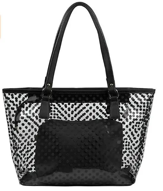 Large Capacity Candy Color Dot Clear Bags Beach Women Handbags Tote Bag Shoulder Handbag
