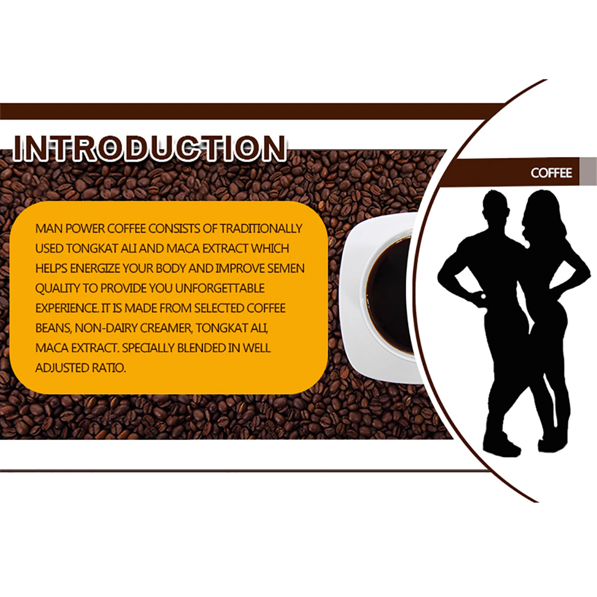 OEM индивидуальная торговая марка Мужской Кофе Eergy мужской кофе в почке улучшает растворимый мака для мужчин