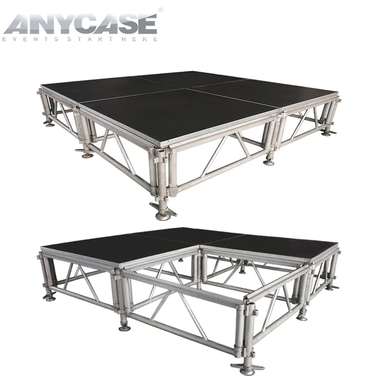 ACS 4x8ft Adjustable Height Indoor Outdoor Large Event Lighting Stage Swimming Pool Tempered Glass Wedding Dance Stage Platform