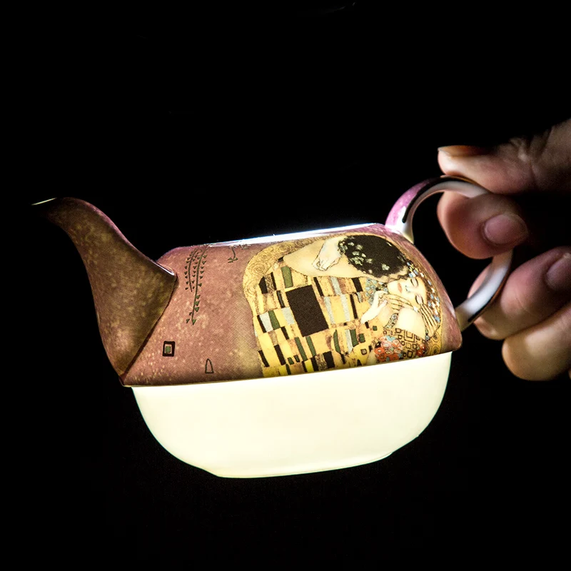 Klimt Kiss Painting Series Coffee & Tea Sets Ceramic Teapot