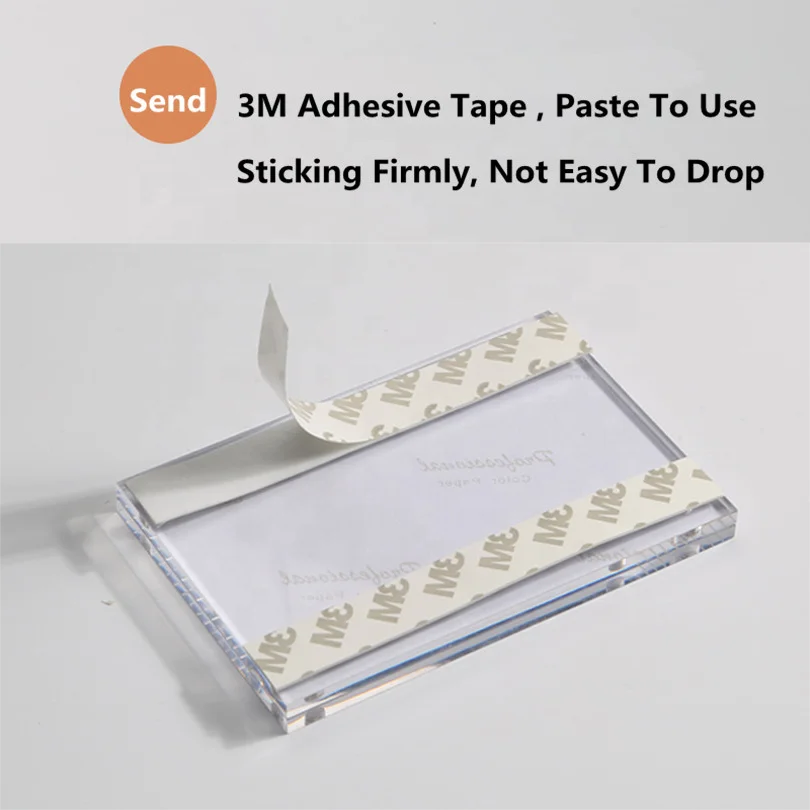 Counter Top Stand Magnetic Acrylic Price Tag Holder Frame with 3M Adhesive Tape