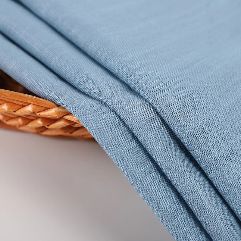 Wholesale Ready Stock Soft High Quality Hemp Viscose Plain Dyed Linen Rayon Fabric