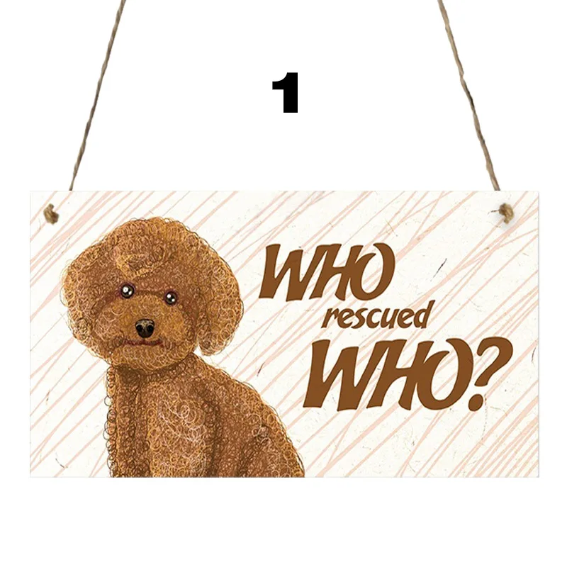 Dog Tags  Wood Pet Tag Dog Lovely Animal Wooden Door Hanging Sign Decoration for Home