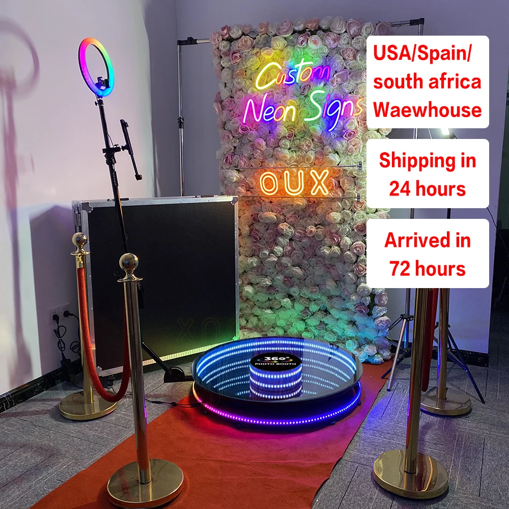 Low Noise 3d Abyss Ring Light Led Platform 360 Camera Photo Booth 360 Photo Booth Auto Reveverse for Commercial