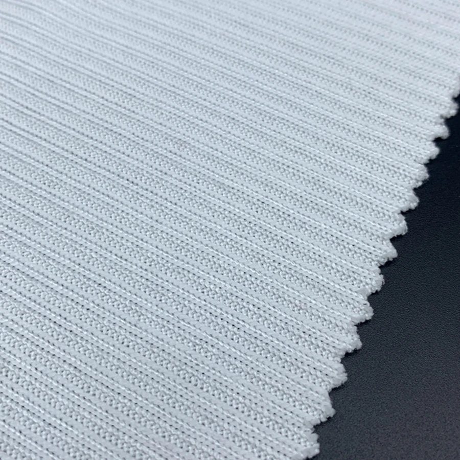 Wholesale 95% POLYESTER 5% SPANDEX ring spinning solid  THICK 250gsm custom polyester knit 2*2 rib fabric for sweater