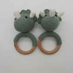 Hot Sale Custom Small Rabbit handmade Crochet  rattle baby toy for Kids Crafts Gift