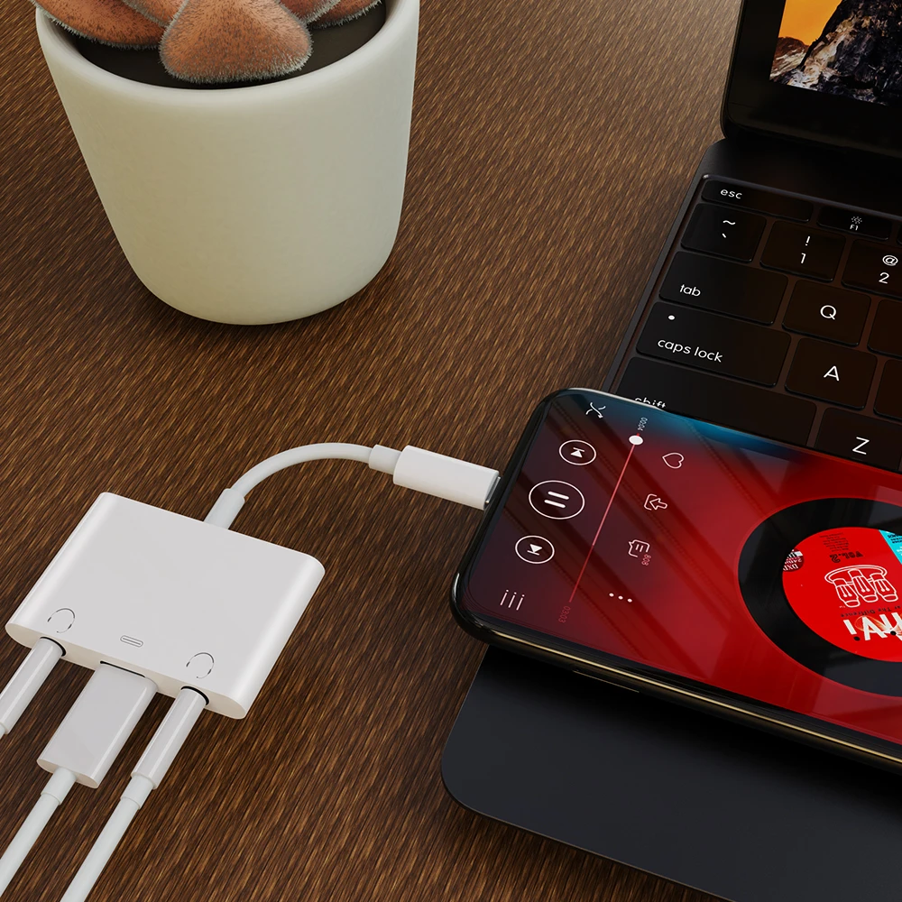 3 in 1 Type C to Dual 3.5mm Type C Sound Card Audio Adapter