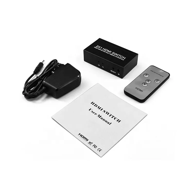 2X1 HDMI переключатель 1080P 3D с дистанционным управлением Пользовательский логотип