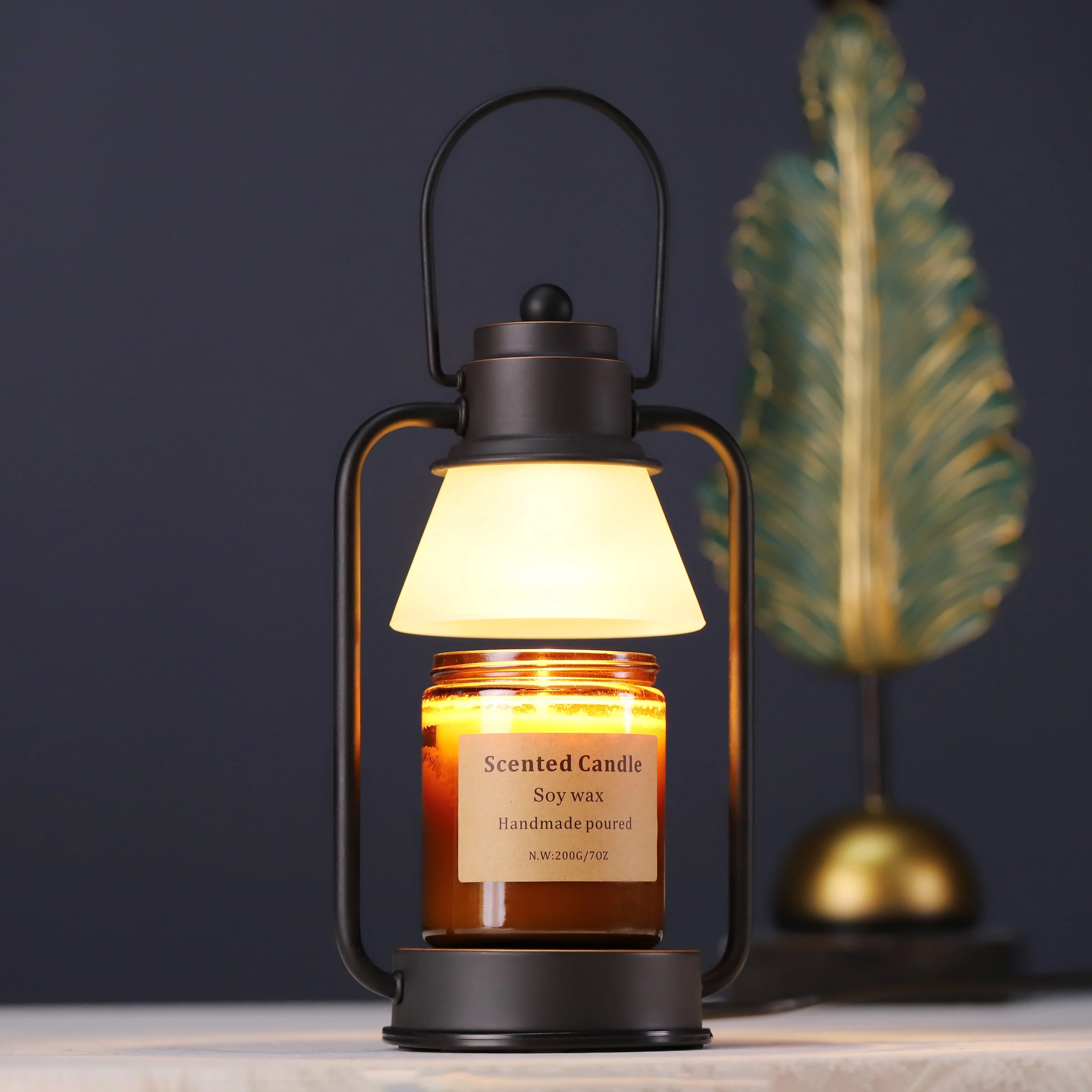 Wholesale 220V CE/KC/UL/PSE/BSMI  Mini Oil Rubbed Bronze Electric Incense burner Candle Warmer Table Lamp Top Down Wax Melter