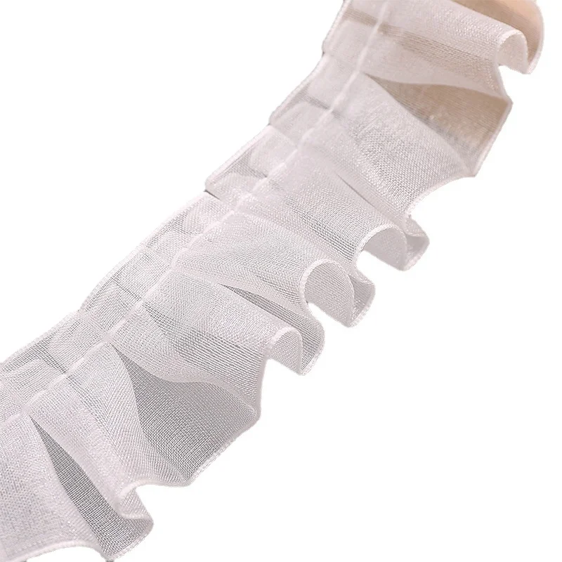 2.5cm white pleated chiffon pleated lace lace band DIY skirt dress accessories