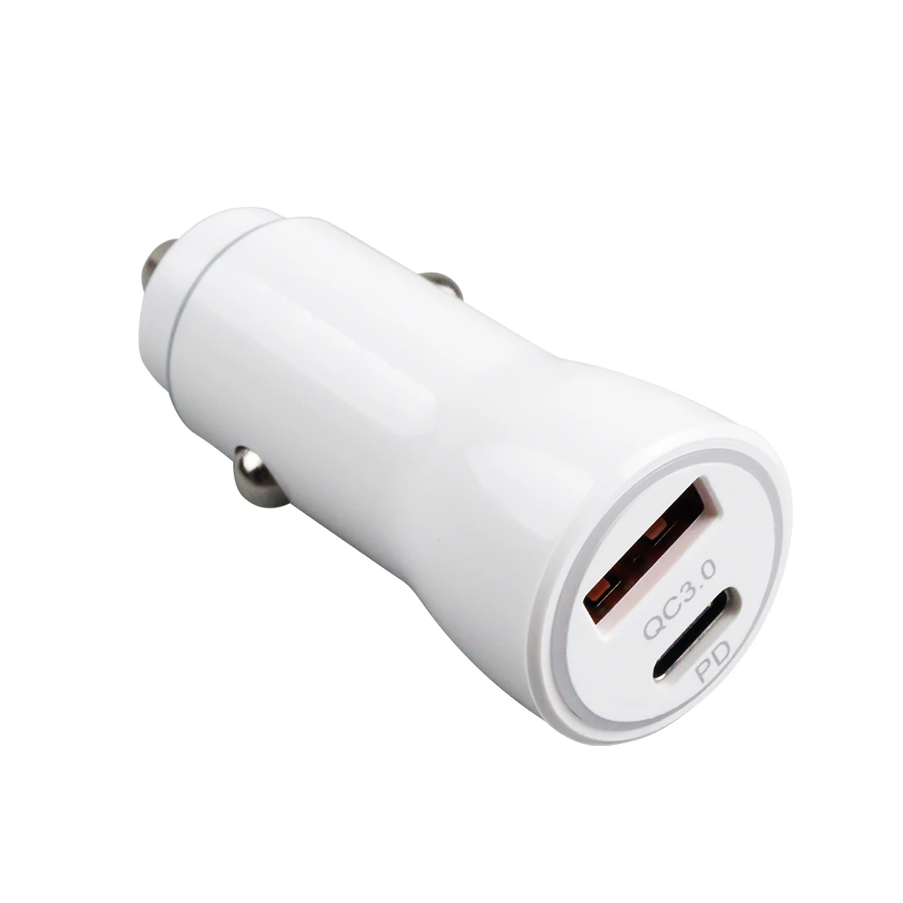 Fast Charging PD Car Charger QC 3.0 Dual Port Quick Charge Usb Type C for Mobile Phone