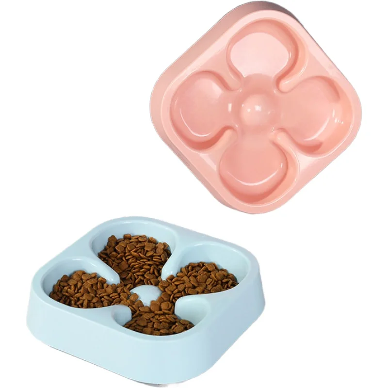 
Wholesale plastic round dog bowl plastic cheap food feeding slow dog feeder eat feed bow 