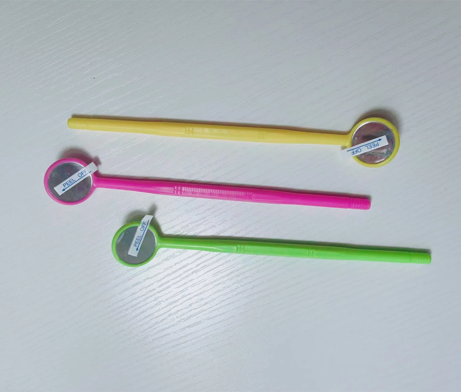 SJ High Quality Dental Mouth Mirror Medical Saliva Suction Exam Plastic Disposable Dental Mirror with Suction Tubes