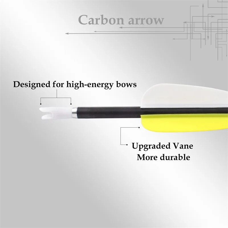Elong Outdoor 3.2mm carbon arrows custom archery arrows pure carbon 3.2 ID arrow shaft with plastic vane