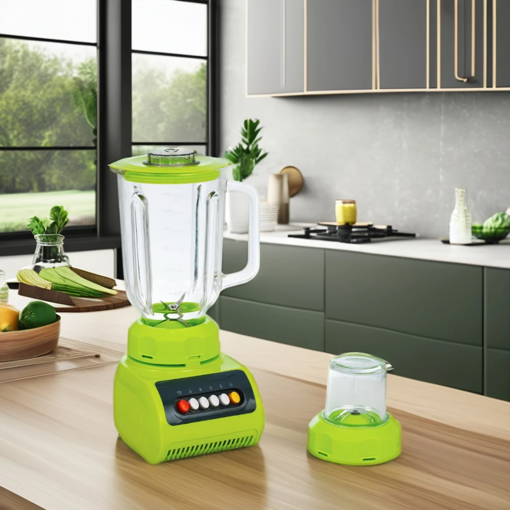 High Quality 4 Speeds 1.5L Glass Jar 2 In 1 Electric Blender Mixer
