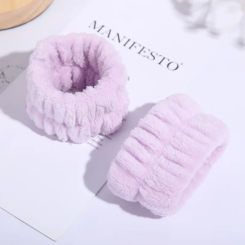 Custom Face Wash Wrist bands  Prevent Liquids Spilling Down Towel  Microfiber Spa Headband Set Washband For Women Girls 1 pairs