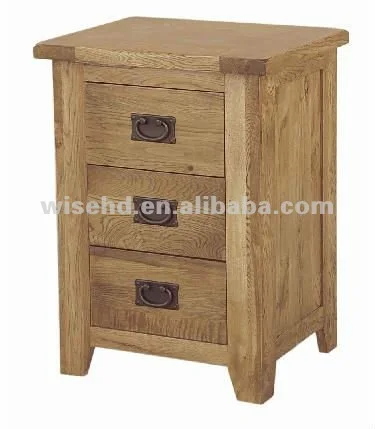 (W-B-0036) solid oak wood home furniture nightstand with 3 drawers