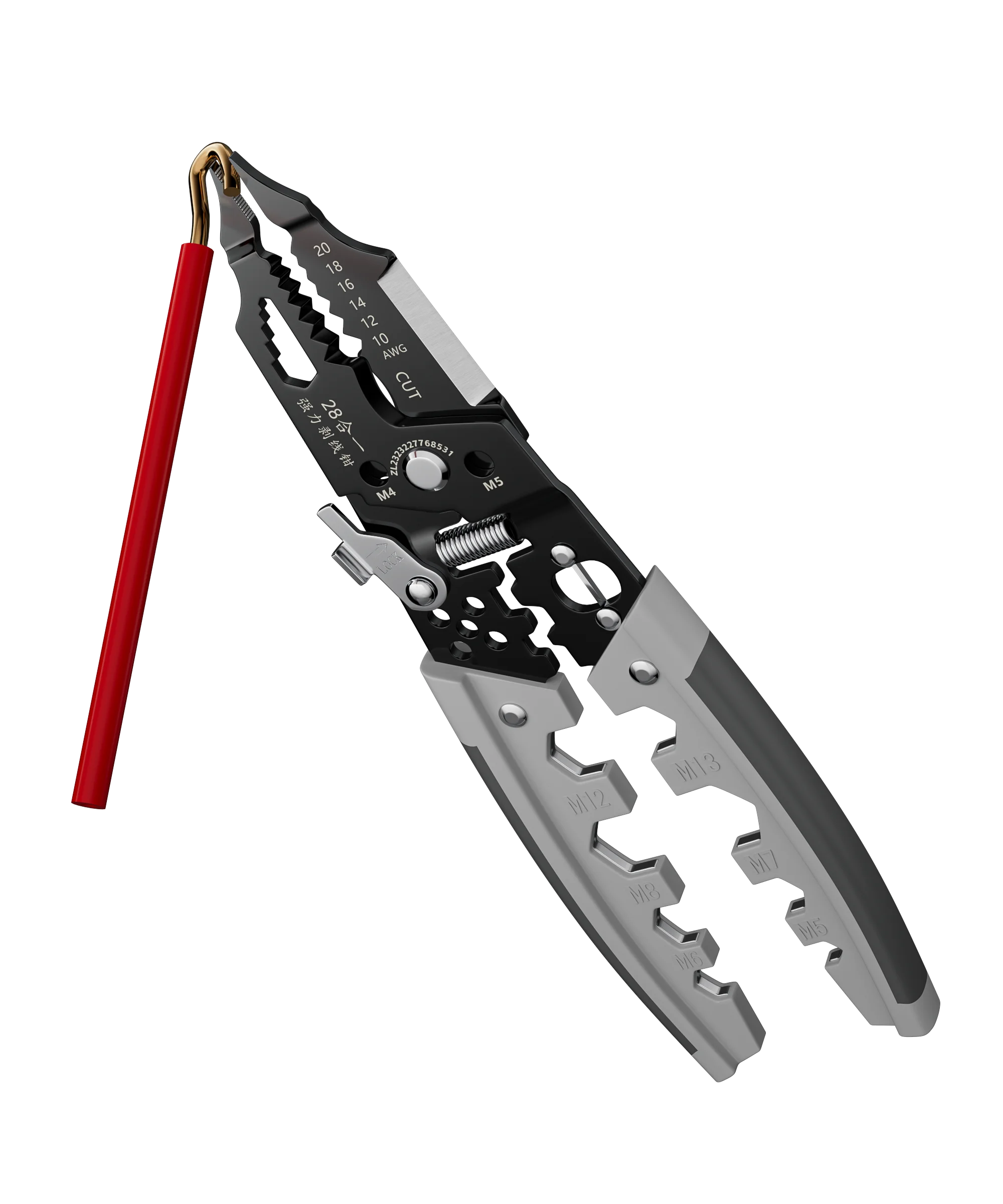 Multifunctional wire stripper for electricians universal wire pressing and winding industry cutting and dividing