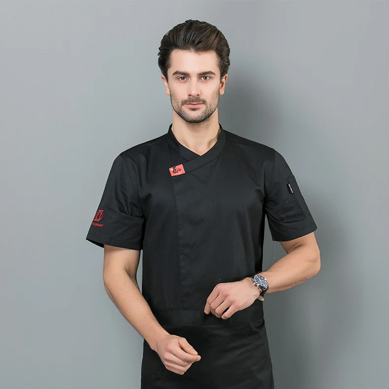 2022 Modern Classic Three Buckles Housekeeper Staff Chef Coat Jacket Chefs Clothes Bar Restaurant Hotel Cleaning Chef Uniform