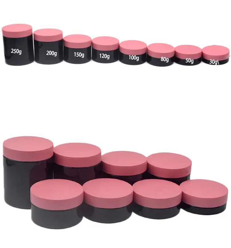 30gml-250ml pink black blue frost matte  PET jar cosmetics and skin care products packaging plastic jars