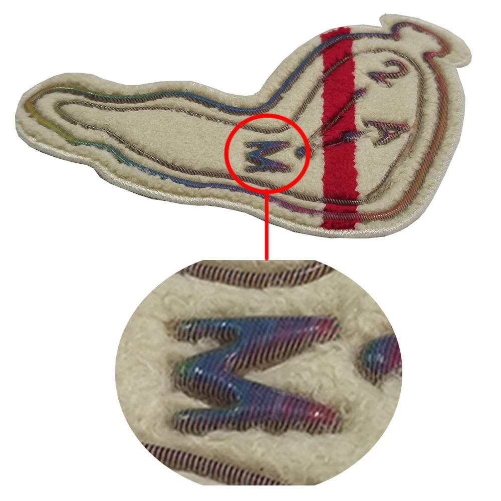 Custom Made Large Logo Embroidery Chenille Patch Heat Pressed Iron Patches for Clothing and Shoes Use