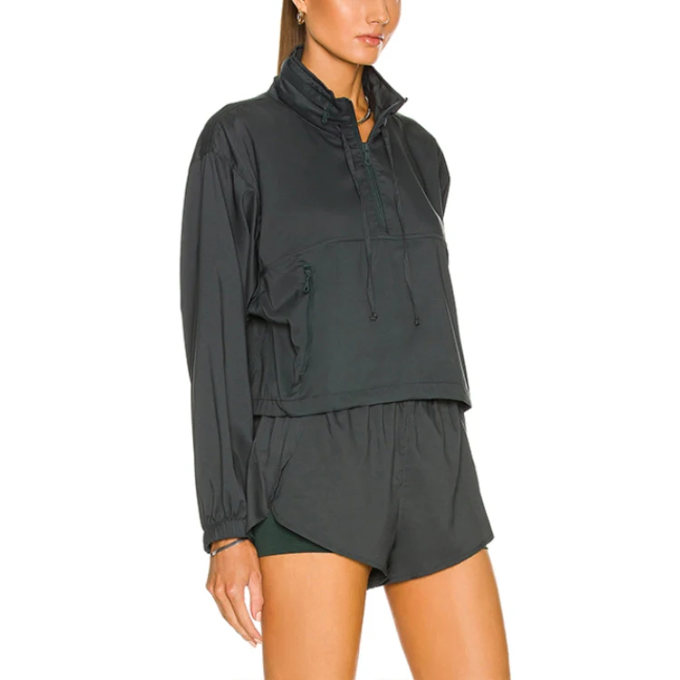 wholesale women private label sweatsuit jogger shorts tracksuit custom logo windbreaker nylon plain sports two pieces shorts set