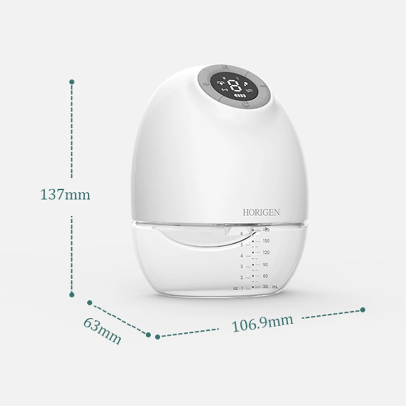 HORIGEN phone App control portable electric wearable breast pump double side hands free milk pumps for breast feeding