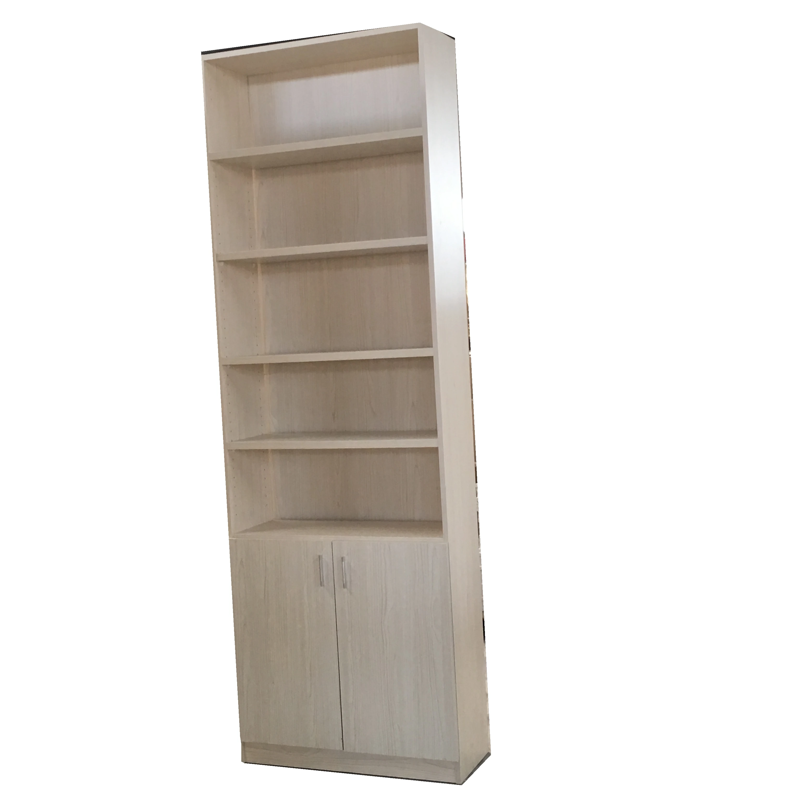 wood bookshelf with glass door